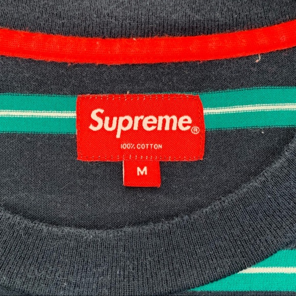 Supreme New York Striped Long Sleeve T Shirt - Picture 4 of 5